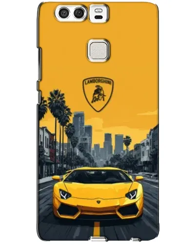 Чехол для Huawei P9 с картинкой «Желтый Lamborghini город» Чехол для Huawei P9 с картинкой «Желтый Lamborghini город»