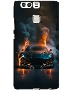 Чехол для Huawei P9 с картинкой «Lamborghini дымная эстетика»