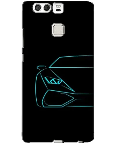 Чехол для Huawei P9 с картинкой «Голубой силуэт Lamborghini» Чехол для Huawei P9 с картинкой «Голубой силуэт Lamborghini»