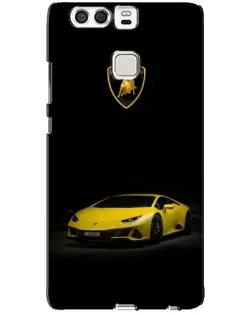 Чехол для Huawei P9 с картинкой «Lamborghini желтый акцент»
