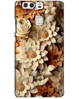 Чехол для Huawei P9 с картинкой «Бежевый флористический декор»