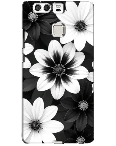 Чехол для Huawei P9 с картинкой «Монохромные астры»