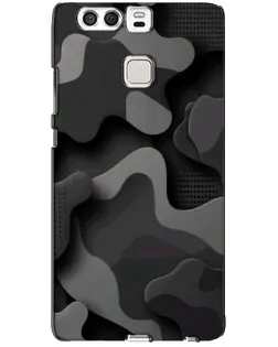 Чехол для Huawei P9 с картинкой «Темный абстрактный камуфляж»