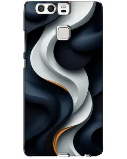 Чехол для Huawei P9 с картинкой «Объемные черно-белые ленты»