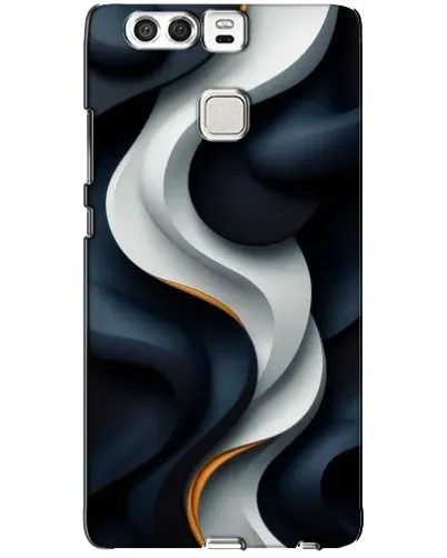 Чехол для Huawei P9 с картинкой «Объемные черно-белые ленты»
