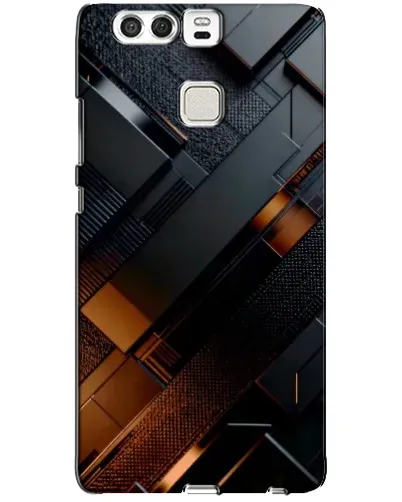 Чехол для Huawei P9 с картинкой «Черные геометрические блоки»
