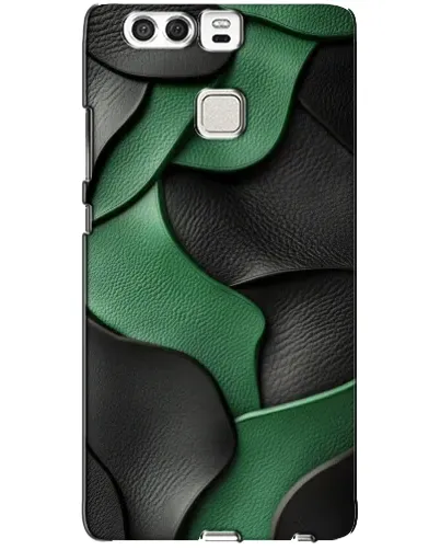 Чехол для Huawei P9 с картинкой «Зеленые кожаные волны»