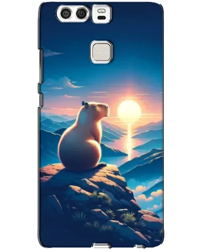 Чехол для Huawei P9 с картинкой «Закат солнца с капибарой»