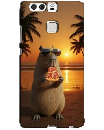 Чехол для Huawei P9 с картинкой «Капибара с пиццей»