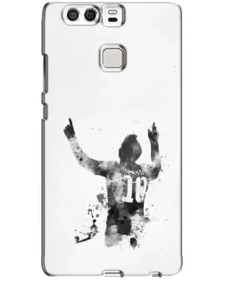 Чехол для Huawei P9 с картинкой «Черно-белый силуэт Месси»