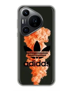 Чехол для Huawei Pura 70 PRO с картинкой «Оранжевый дым Adidas»