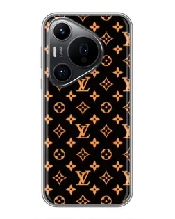 Чехол для Huawei Pura 70 PRO с картинкой «Золотая монограмма LV»