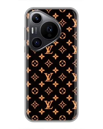 Чехол для Huawei Pura 70 PRO с картинкой «Золотая монограмма LV»