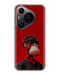 Чохол для Huawei Pura 70 PRO з картинкою «Bored Ape в червоному»