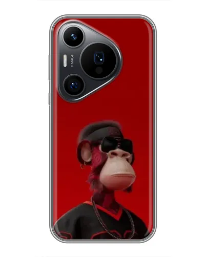 Чохол для Huawei Pura 70 PRO з картинкою «Bored Ape в червоному» Чохол для Huawei Pura 70 PRO з картинкою «Bored Ape в червоному»