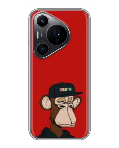 Чохол для Huawei Pura 70 PRO з картинкою «Bored Ape — червоний фон» Чохол для Huawei Pura 70 PRO з картинкою «Bored Ape — червоний фон»