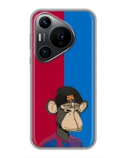 Чохол для Huawei Pura 70 PRO з картинкою «Bored Ape — фанат Барси»
