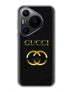Чохол для Huawei Pura 70 PRO з картинкою «Золотий логотип Gucci»