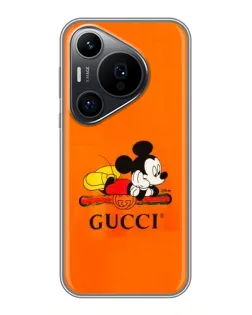 Чехол для Huawei Pura 70 PRO с картинкой «Микки Маус Gucci — оранж»