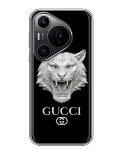 Чехол для Huawei Pura 70 PRO с картинкой «Gucci — серебряный лев»