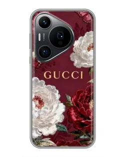 Чехол для Huawei Pura 70 PRO с картинкой «Gucci — бордовые розы»
