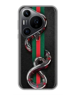Чехол для Huawei Pura 70 PRO с картинкой «Gucci — змея на полосе»
