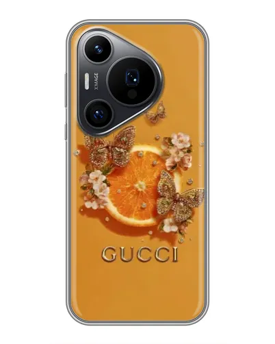 Чехол для Huawei Pura 70 PRO с картинкой «Gucci — золотые бабочки» Чехол для Huawei Pura 70 PRO с картинкой «Gucci — золотые бабочки»