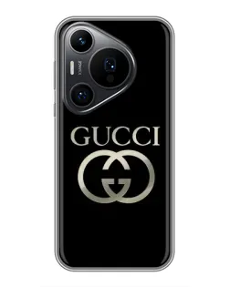 Чехол для Huawei Pura 70 PRO с картинкой «Gucci — золото на черном»