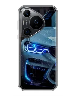 Чохол для Huawei Pura 70 PRO з картинкою «Погляд BMW з синіми фарами»