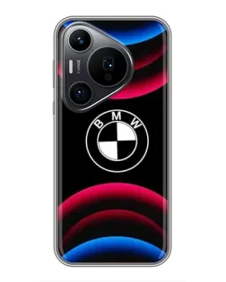 Чохол для Huawei Pura 70 PRO з картинкою «Логотип BMW та неонові дуги»
