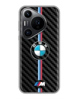 Чохол для Huawei Pura 70 PRO з картинкою «Емблема BMW та карбон»