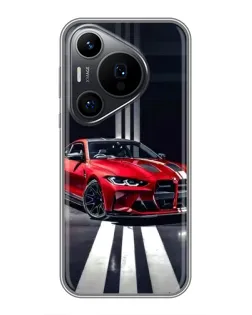 Чохол для Huawei Pura 70 PRO з картинкою «Червона BMW на дорозі»