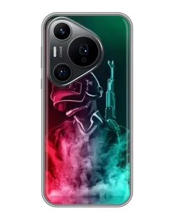 Чехол для Huawei Pura 70 PRO с картинкой «PUBG — огненный воин»