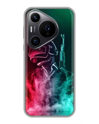 Чехол для Huawei Pura 70 PRO с картинкой «PUBG — огненный воин» Чехол для Huawei Pura 70 PRO с картинкой «PUBG — огненный воин»