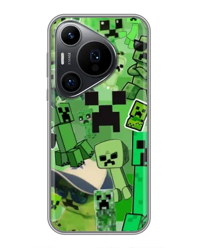 Чехол для Huawei Pura 70 PRO с картинкой «Криперы Minecraft»