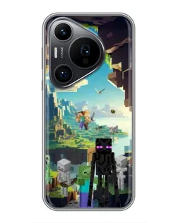 Чехол для Huawei Pura 70 PRO с картинкой «Эндермен в лесу»