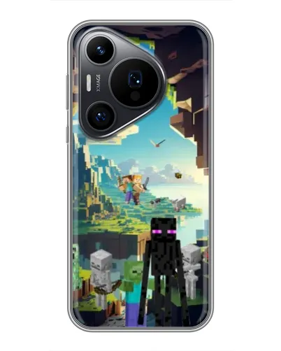 Чехол для Huawei Pura 70 PRO с картинкой «Эндермен в лесу»