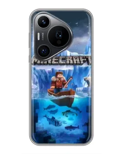 Чехол для Huawei Pura 70 PRO с картинкой «Minecraft ледяной мир»