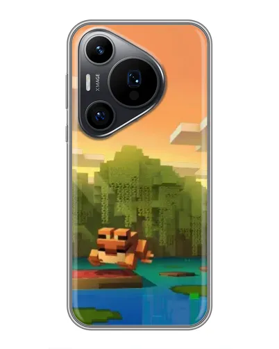 Чехол для Huawei Pura 70 PRO с картинкой «Майнкрафт закат солнца»