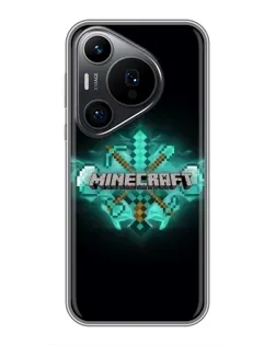 Чехол для Huawei Pura 70 PRO с картинкой «Minecraft Diamond лого»
