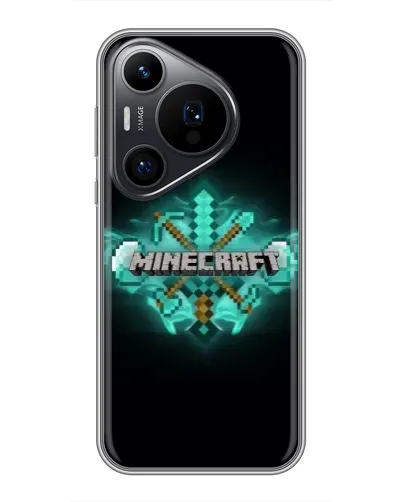 Чехол для Huawei Pura 70 PRO с картинкой «Minecraft Diamond лого»