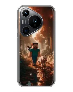 Чехол для Huawei Pura 70 PRO с картинкой «Стив в лесу»