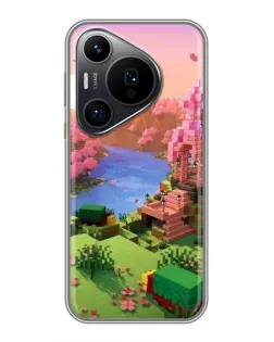 Чехол для Huawei Pura 70 PRO с картинкой «Розовое дерево Minecraft»