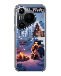 Чехол для Huawei Pura 70 PRO с картинкой «Зимний Minecraft»
