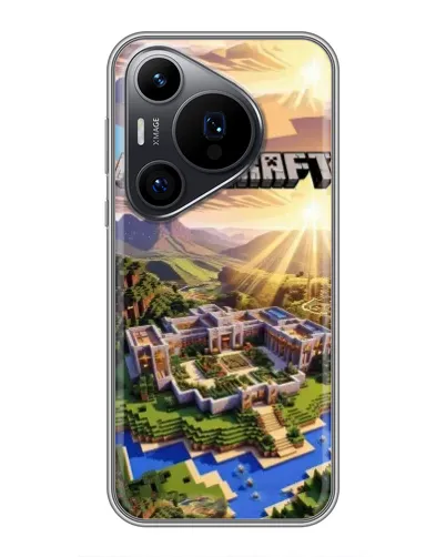Чехол для Huawei Pura 70 PRO с картинкой «Minecraft панорама»