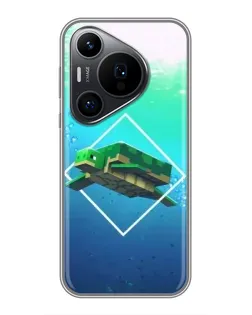 Чехол для Huawei Pura 70 PRO с картинкой «Черепаха Minecraft»