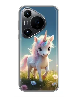 Чехол для Huawei Pura 70 PRO с картинкой «Единорог на поляне»