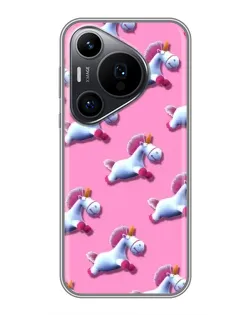 Чехол для Huawei Pura 70 PRO с картинкой «Единороги на розовом»