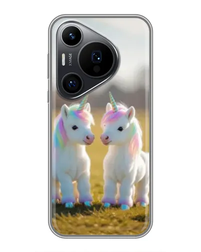 Чехол для Huawei Pura 70 PRO с картинкой «Пара единорогов»