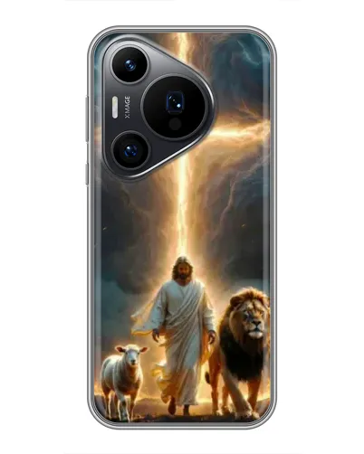 Чехол для Huawei Pura 70 PRO с картинкой «Лев Иуды и Свет» Чехол для Huawei Pura 70 PRO с картинкой «Лев Иуды и Свет»